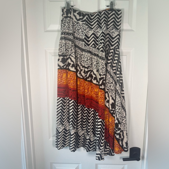 Vintage Platinum by Dorothy Schoelen Abstract Mid Rise Midi Skirt Womens Size 6 - Picture 1 of 9